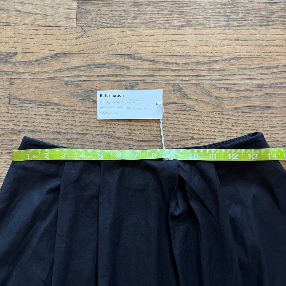 Reformation Lucy Skirt NWT Black Organic Cotton Maxi A-Line Size 6 1312418BLK006 - Picture 2 of 8